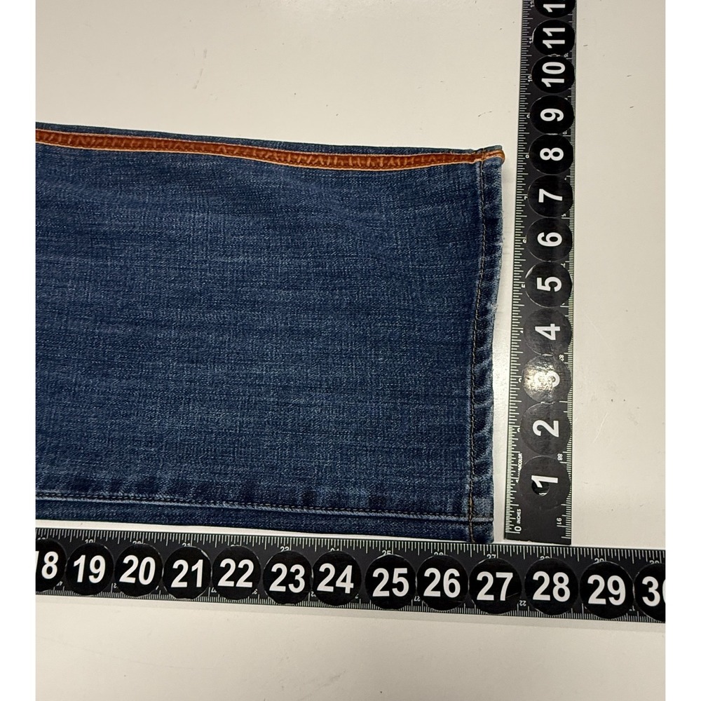 Talbots Jeans 16 Blue Modern Ankle Brown Velvet Stripe Stretch Measures 38X27 - Picture 4 of 9